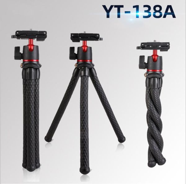 

mt35 foldable outdoor ocs tripod for dslr camera smartphone magic arm w 1/4 screw detachable ballhead shoe phone clip