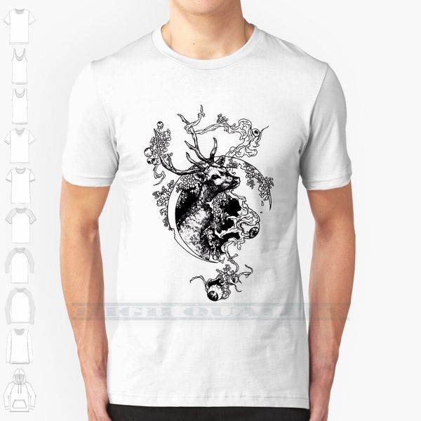 

deer custom design print for men women cotton new cool tee t shirt big size 6xl line work graphic deer goth nature