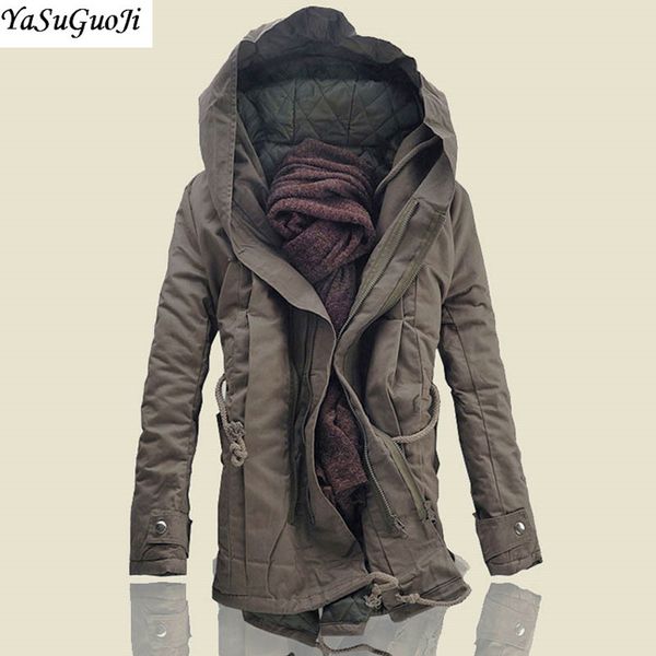 

new arrival 2020 winter casual thicken cotton padded zipper closed coat men parka men men's hooded jacket sudadera hombre mf2, Black