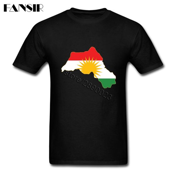 

прохладные футболкам мужской 100% хлопок с коротким рукавом курдистан flag одежда для взрослых мужчин футболка