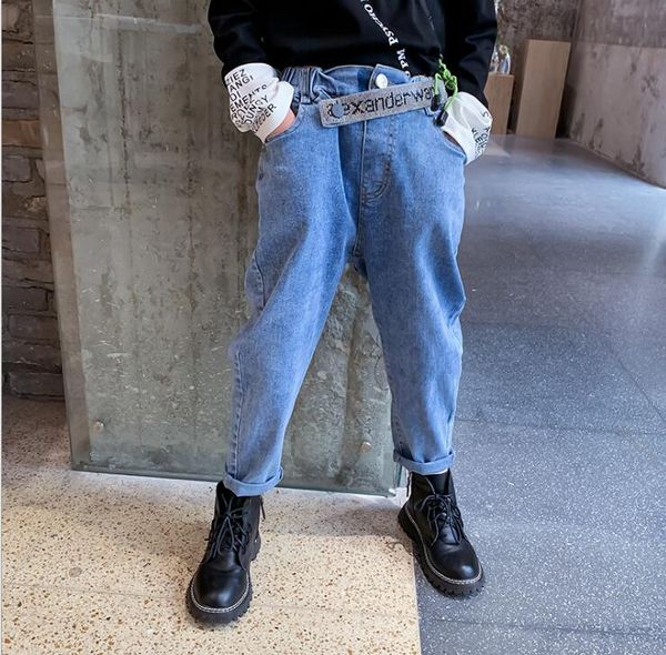 

2020 new wholesale girls denim long pants fashion autumn girls jean pants 4-9t f605, Blue