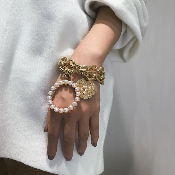 

charm bracelets fashion crab pearl bangles with pendant bijoux jewelry accessories for woman, Golden;silver