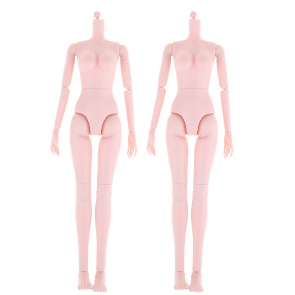 

2pcs flexible 1/4 female bjd body large chest nude doll for ball joint doll diy making accessory