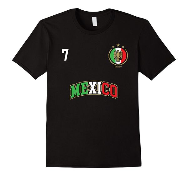 

new 2018 summer men o neck short sleeves mexico shirt number 7 + back soccers team futbol mexican flag footballer t shirts