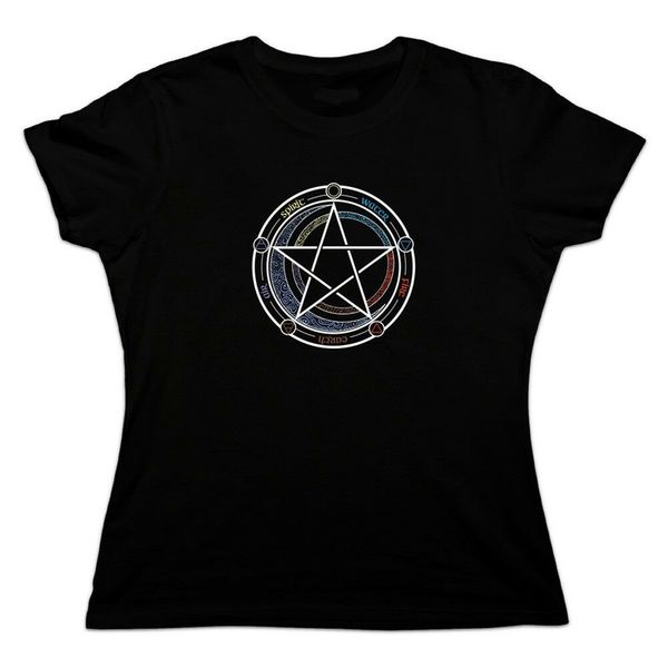 

pentagram pentacle star wiccan witch women's novelty t-shirt men women tee shirt
