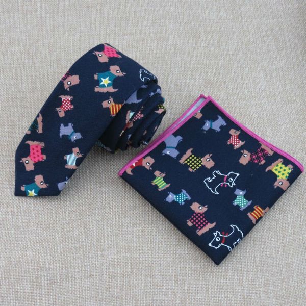 

tie pocket cloth color dog pattern stylish new navy skinny necktie supporting high-quality goods small squares, Blue;purple