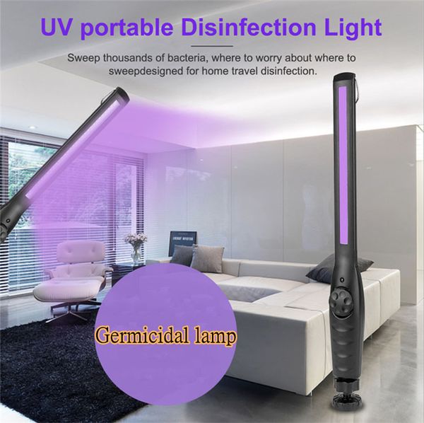 

portable led uv disinfection stick lamp handheld uv light germicidal uv sterilizer mask home travel sterilization lamp usb rechargeable