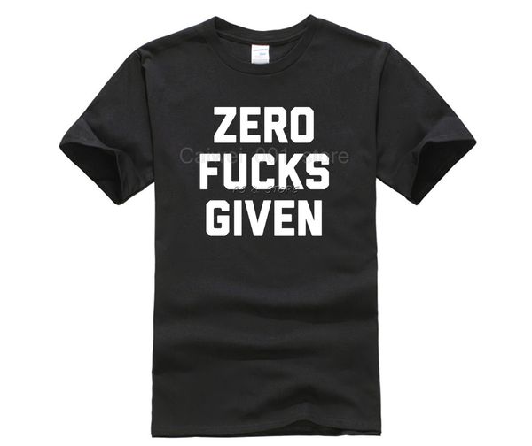 

new summer men's casual t shirt zero fcks given cool funny slogan tee gift blogger t shirt cartoon fun t shirt