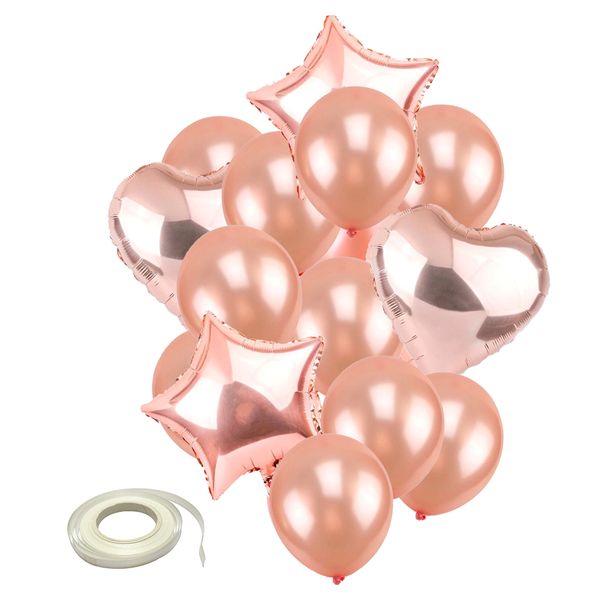 

15pcs set star heart foil balloon latex balloons sets party decor