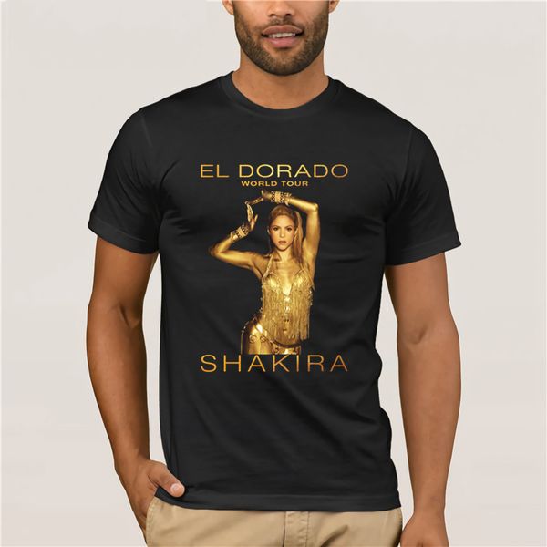 

men's t-shirt cartoon fun shakira el dorado world tour men two sides casual cotton tee new summer men's casual print t-shirt