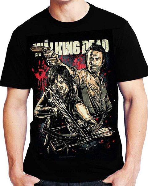 

мужчины футболка мода the walking dead comic book series рик граймс daryl dixon прохладный женщины