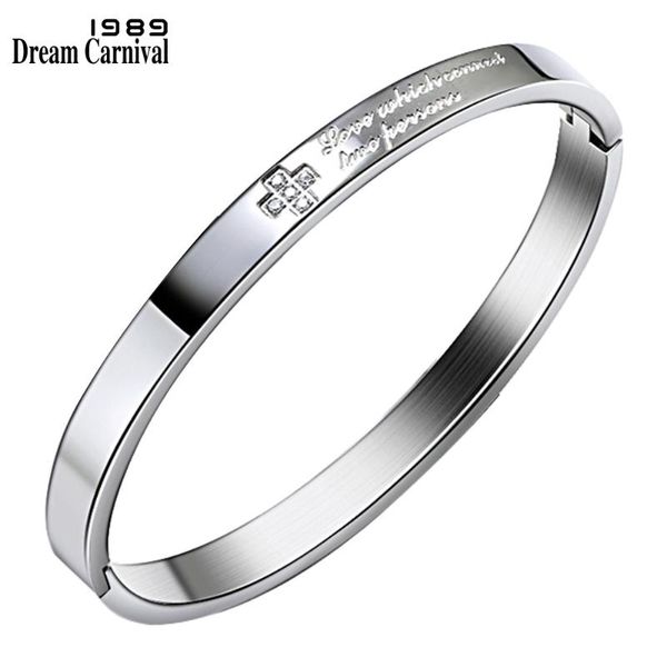

dreamcarnival 1989 classic choices fashionable stainless steel bracelets bangles for women brazalete mujer 3217, Black