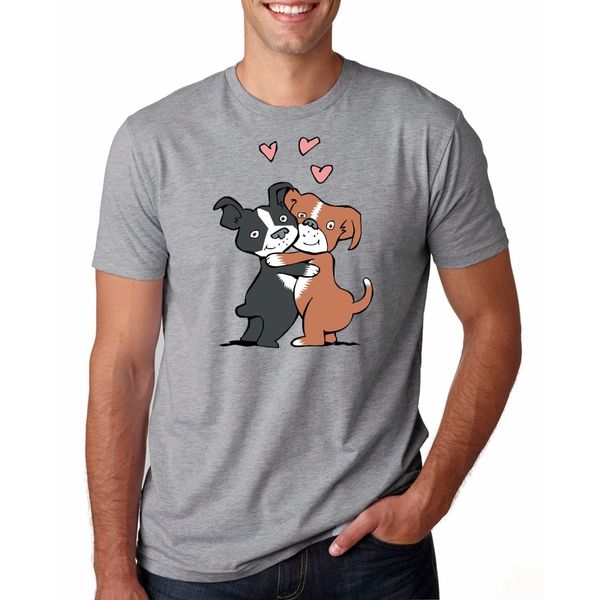

men french bulldog and pug t-shirt o-neck casual summer short sleeve t shirt