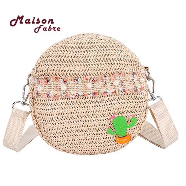

round beach bag summer mini vintage handmade crossbody straw bag girls circle rattan small bohemian beach shoulder
