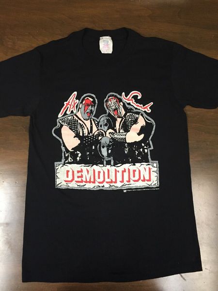 

vintage 1989 wwf wrestling demolition shirt sz m authentic nice men tees 2020 summer fashion new