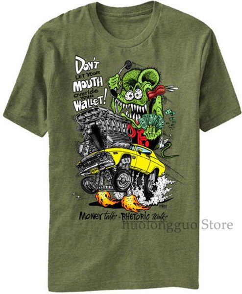 

rat fink money talks wallet ed roth kustom kulture mens t tee shirt bd208 100% cotton men t shirt women tee