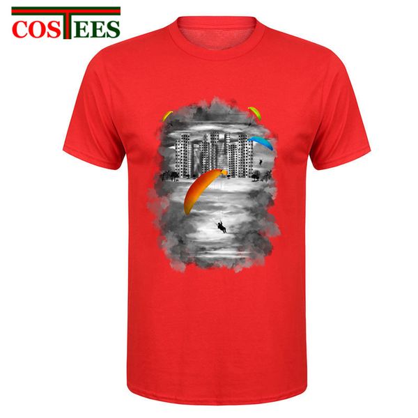 

2017 fashion paragliding print paragliders funny t shirt mens brand clothing tees short sleeve t-shirt plus size 3xl