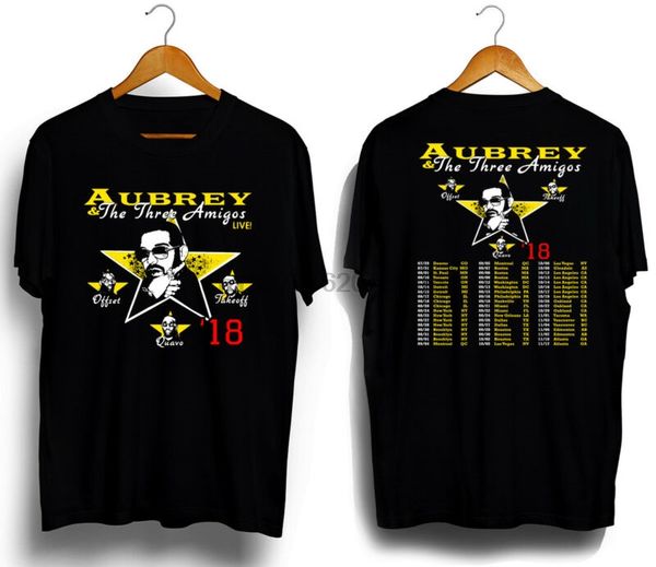 

aubrey drake & the three amigos t-shirt live tour 2018 dates red size s-5xl