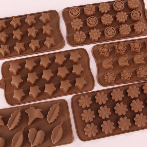 Stampo in silicone per cioccolato Cuore Piramide tonda Cartone animato Animale Design Stampo in silicone 3D Stampo per gelatina e caramelle