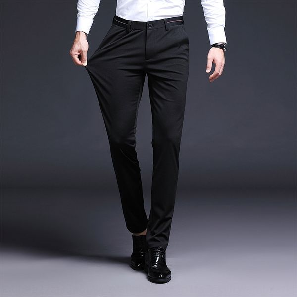

playboy trendy men's business casual elastic simple casual pants suit pants for men mw1rl, Blue