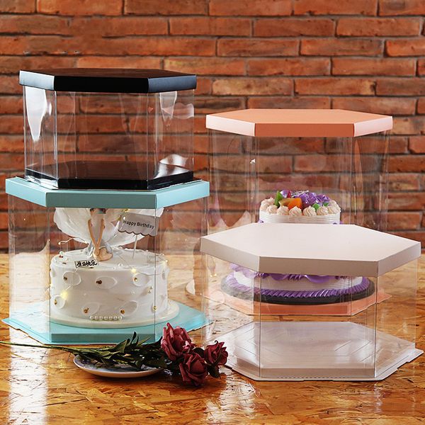 

gift wrap 2021 clear six points pvc cake boxes and packaging transparent plastic cupcake muffin dome holders cases
