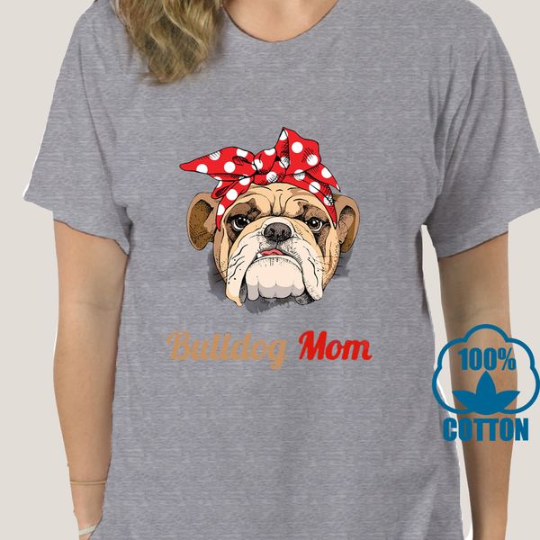 

0210d english bulldog mom funny t-shirt mother day gift idea for mommy for youth middle-age the old tee shirt