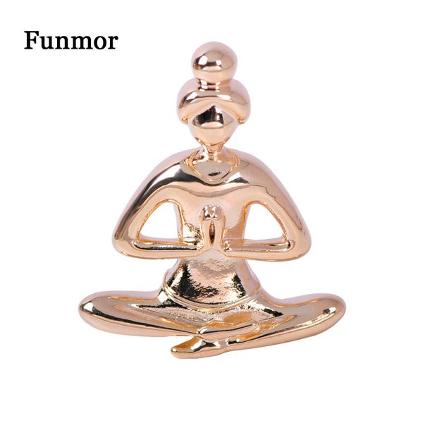 

funmor йога рисунок брошки эмаль pins фитнес для женщин девушки спортивные рутинное украшения ювелирные блуза пальто аксессуары подарки, Gray