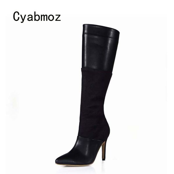 

cyabmoz women winter over the knee boots shoes woman thigh high heels ladies party valentine shoes zapatos botas mujer invierno, Black