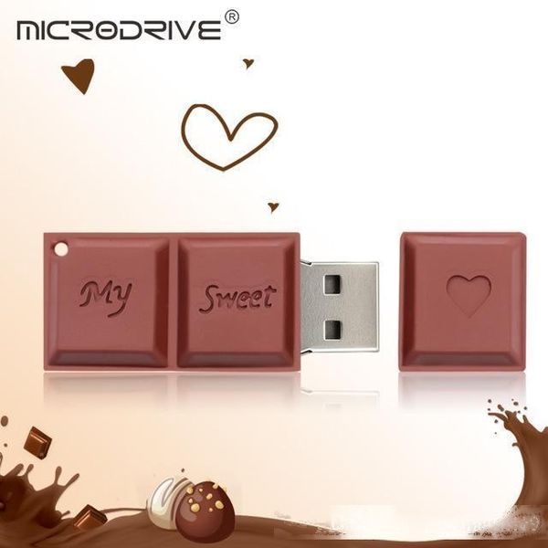 

tina happy chocolate lovely usb flash drive silicone pendrive usb2.0 64gb 32gb 16gb 8gb 4gb pen drive flash drive gift usb stick
