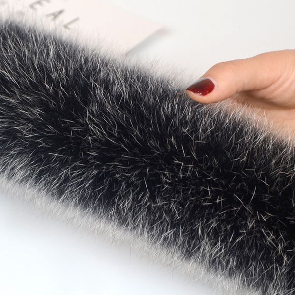 

scarves winter real fur collar natural 70cm longth genuine scarf, Blue;gray