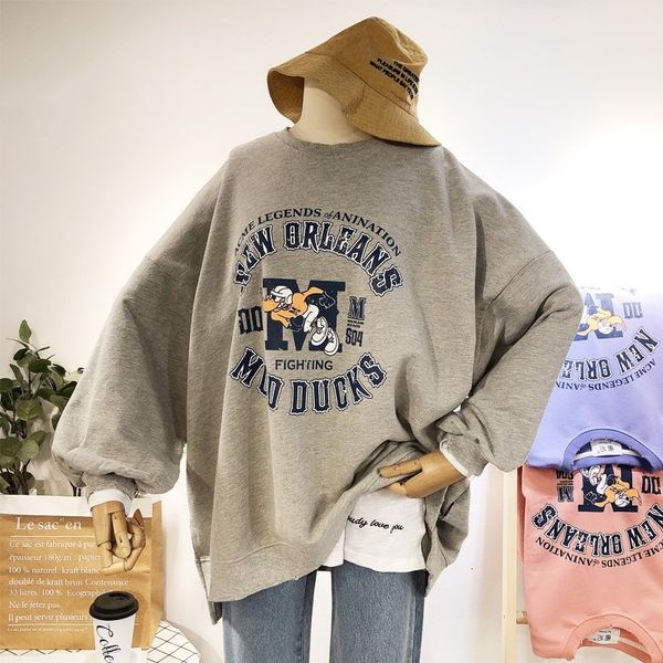 

cool women cartoon hoodie oversize hip hop loose cotton sweatshirt pullovers woman casual hoodies coat maxi size, Black