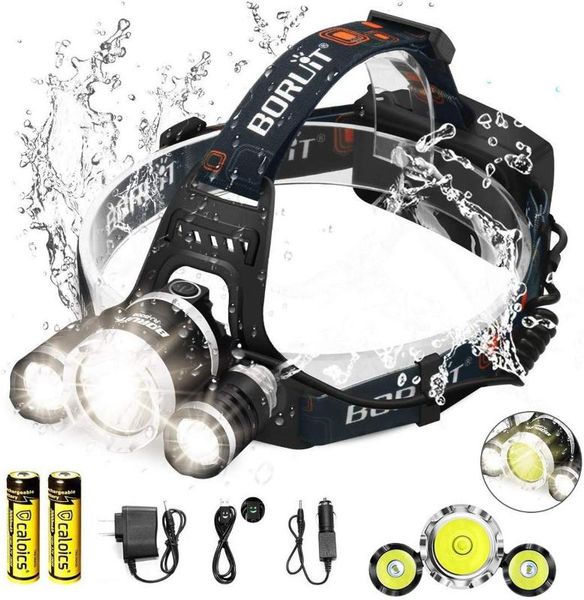 

[sell]headlamp headlight 8000 lm with 3*cree xml t6 l2 led bright hands-rechargeable & waterproof work ligh