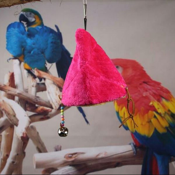 

warm plush bird hammock nest parrot budgie parakeet swing stand stick cage bell
