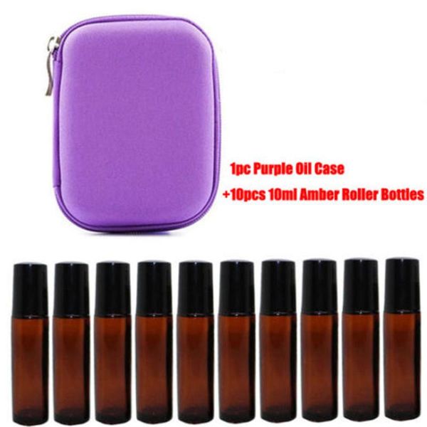 

gliuyiza portable travel 10 roller bottles10ml essential oil storage bag carry cosmetic lipstick simple storage organizer 2020