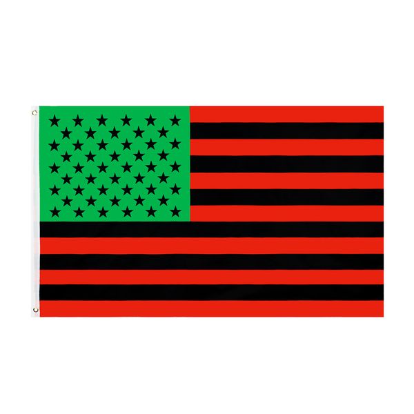 

wholesale factory price 100% polyester 90*150cm 3x5 fts red and black bars afro american flag for decoration