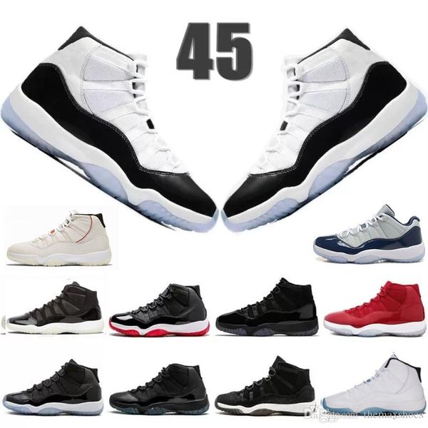 

platinum tint xi 11s concord 45 prom night basketball shoes 11 gym red cap and gown prm heiress bred women men sports sneakers