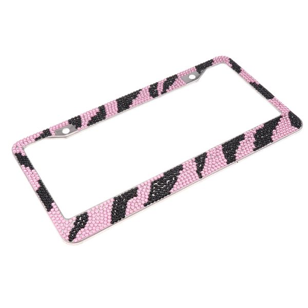 

crystal leopard cheetah bling metal license plate frame