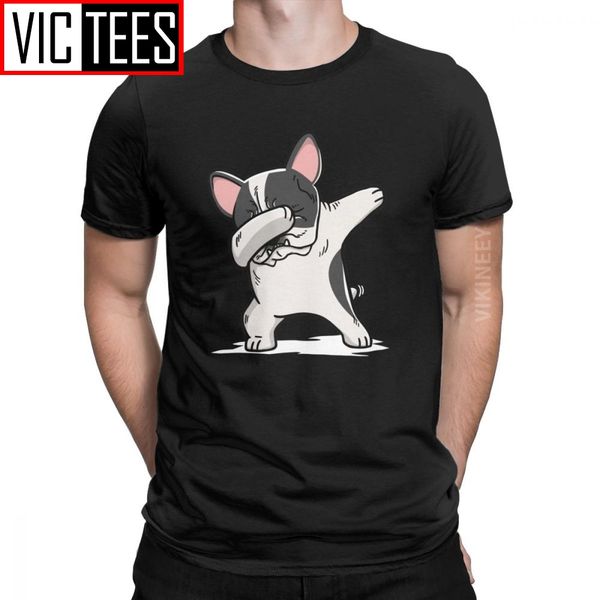 

funny funny dabbing pied french bulldog dog lover tshirt men 100 percent cotton t shirt 2020 clothes