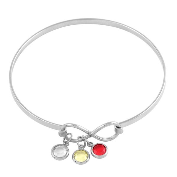 

bangle high polished stone memorial jewelry stainless steel adjustable size wire children women diy expandable bracelets, Black
