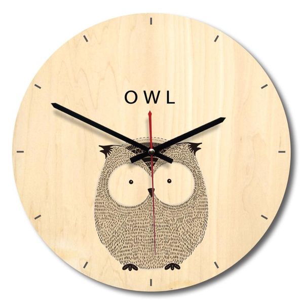 

uv printing wooden clock for home decor european style wall clock with nordic animal