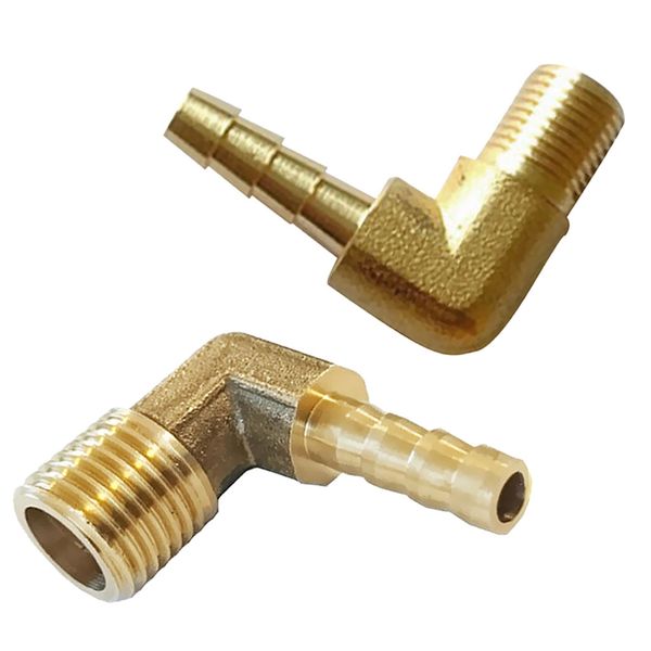 

1/4'' bsp to 8mm +1/8'' bsp to 8mm brass male elbow hose fittings, solid