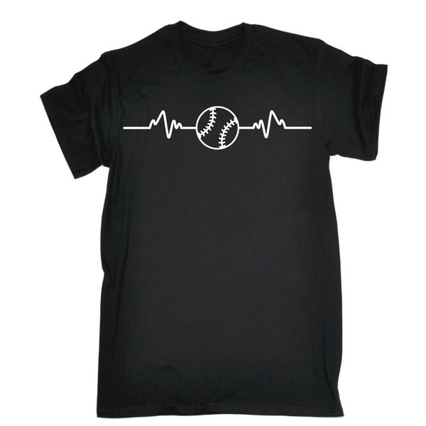 

baseball heart beat pulse t-shirt tee american accessories funny birthday gift print t shirt summer casual hipster
