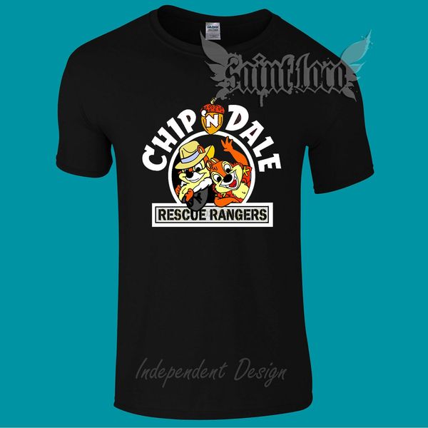 

chip n dale old school cartoon classic tv series mens cloting t-shirt usa