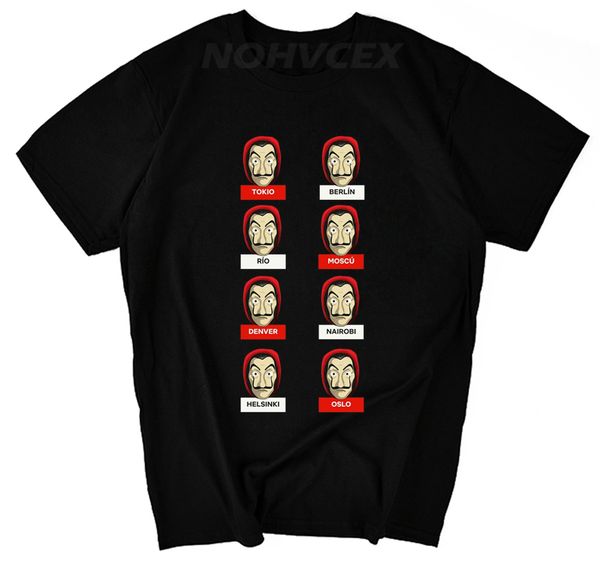 

men's money heist t-shirt la casa de papel resist funny o neck short sleeve clothes house of paper cotton tees classic t shirt