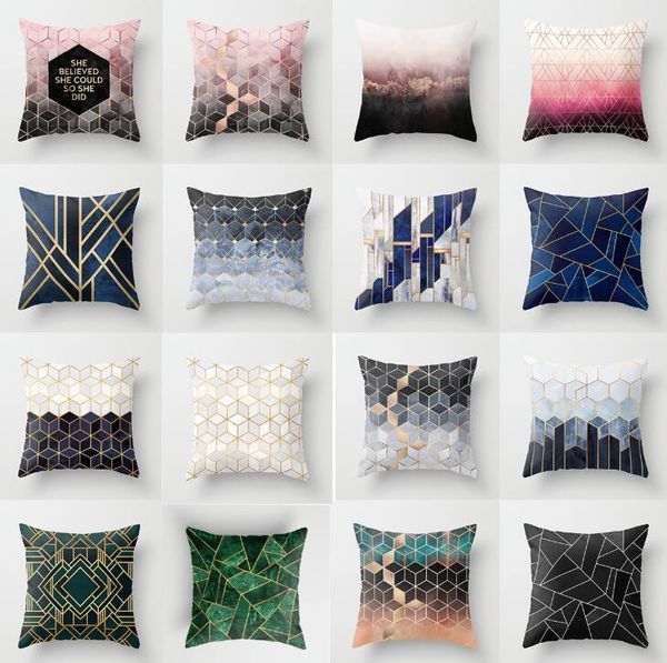 Zengia Bronzed Nordic Pillow Case Geometric Dofa Decorative Cushions Custom Cover Pillow Coash