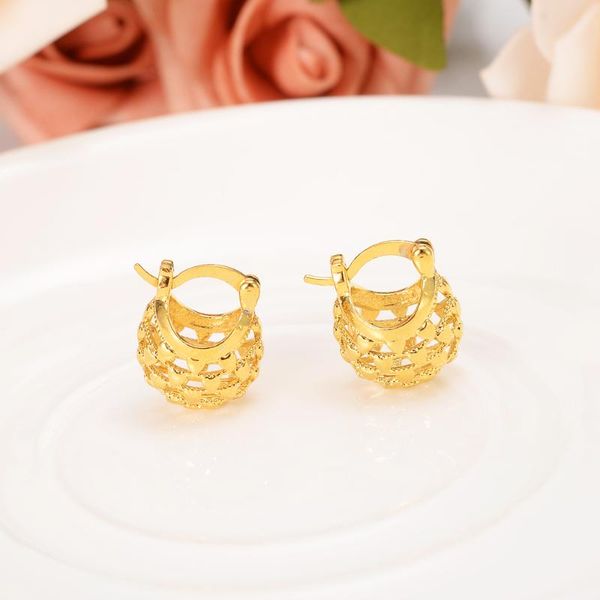 

18 k trendy earrings women yellow solid gold g/f jewelry arab middle eastern africa brazilian dubai jewellery, Golden;silver