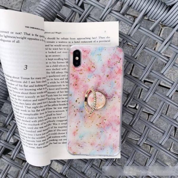 

luxury tpu cover kickstand bracket phone holder stand marble case shiny housing back cover for apple 7 8plus xr x max 11 pro