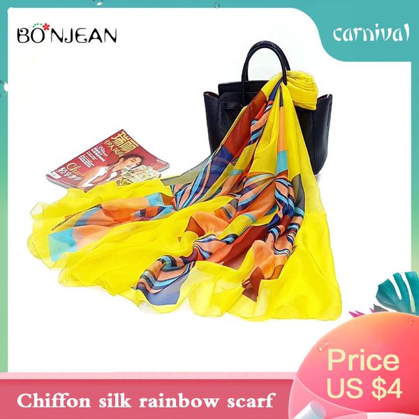 

shawls oversize chiffon silk scarf rainbow gauze colorful shawl summer sunscreen female beach variety thin section, Blue;gray