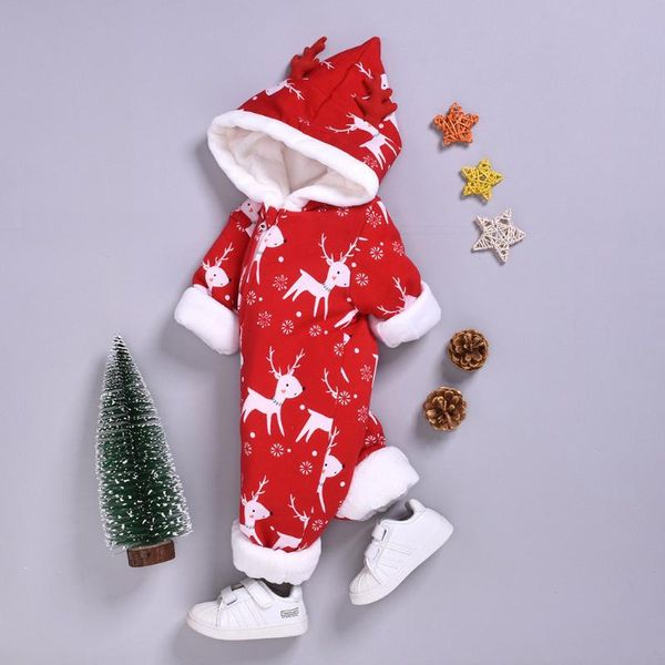 

christmas romper baby romper winter baby clothes girl boy clothes ropa long sleeve deer cartoon jumpsuit, Blue