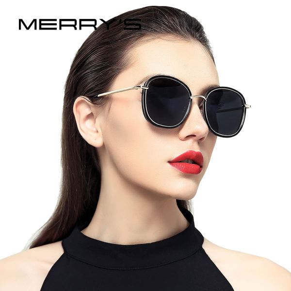 

merry's design women polarized sunglasses fashion sun glasses metal temple 100% uv protection s'6108, White;black